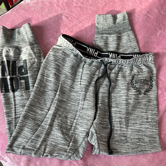 PINK Victoria's Secret Pants - PINK Victoria's Secret Gray Joggers Pants Soft Knit Skinny Leg